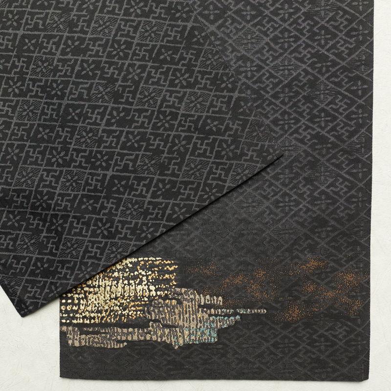 中古 袋帯 太鼓柄 良品 フォーマル用 正絹 幾何学柄・抽象柄 茶_12