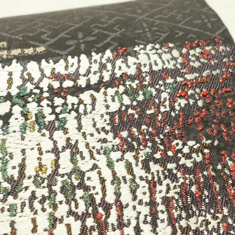 中古 袋帯 太鼓柄 良品 フォーマル用 正絹 幾何学柄・抽象柄 茶_3