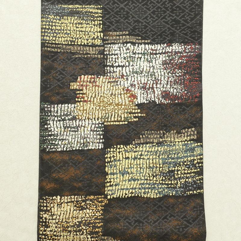 中古 袋帯 太鼓柄 良品 フォーマル用 正絹 幾何学柄・抽象柄 茶_7