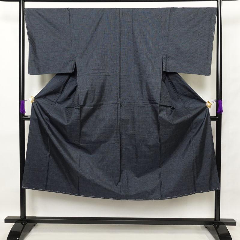 中古 男性用 大島紬 着物 美品 証紙あり しつけ糸付き 正絹 亀甲柄 袷