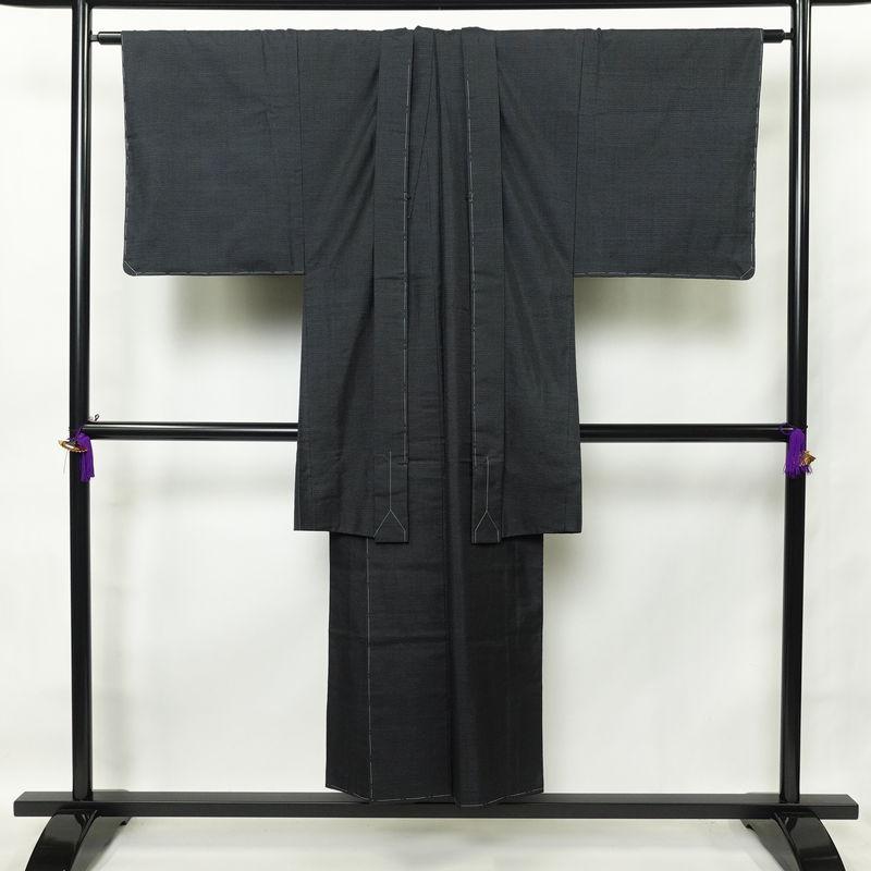 中古 男性用 着物 羽織 セット アンサンブル しつけ糸付き 正絹 亀甲柄 