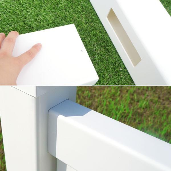 樹脂 ホワイト バイナルフェンス アメリカン PVC 幅200cm 高さ105cm 連結セット ブロック用 2レールズランチ GSキャップ 【度】 2RR1050B-GC/2RR1050B-GL