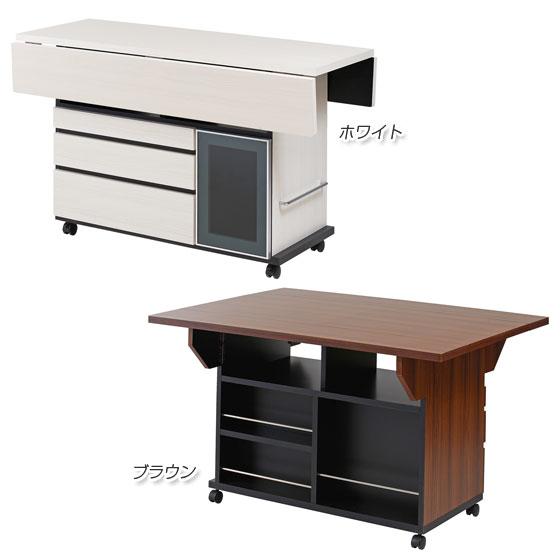 【新品・送料無料】キッチンカウンター キッチンワゴン 両バタワゴン キッチンワゴン バタフライ 両バタ 日本製 約幅90cm （ キッチン