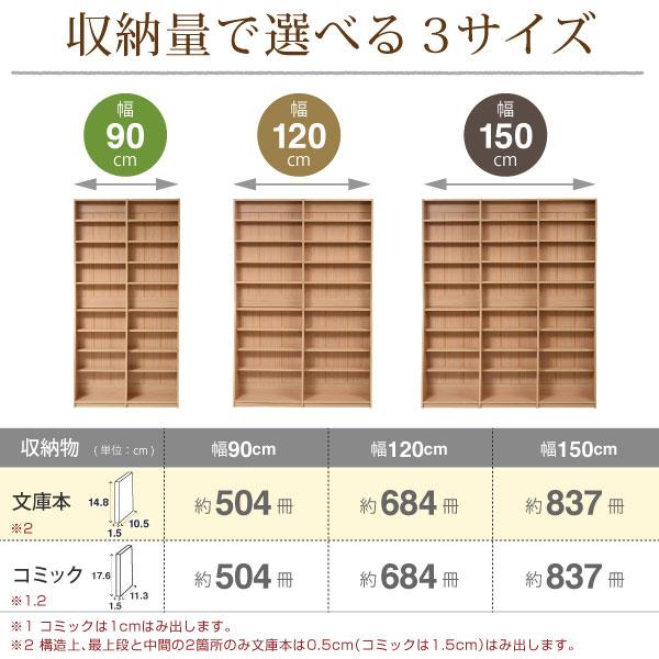 薄型 本棚 大容量 9段 1cm間隔 可動棚 文庫本 収納ラック 幅150cm スリム 高さ180cm 省スペース FRM-0011-JK｜waku-furni｜03