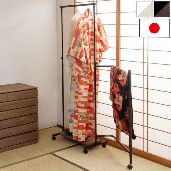 昭和レトロ 和風 漆塗り 衣桁 衣紋掛け 古道具 ハンガーラック 和家具 着物 日本製 衣桁 キャスター付 ハンガーラック 着物ハンガー IKOU NJ-0714