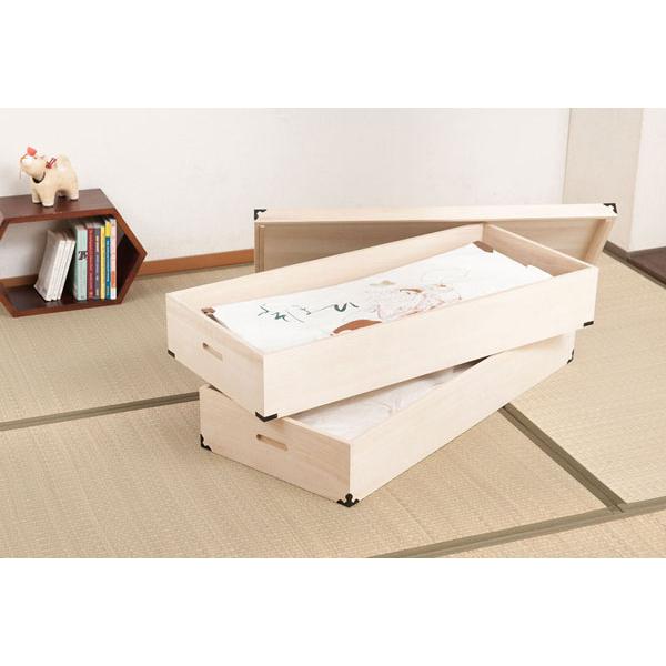 桐衣装箱 2段 幅91cm 高さ30cm 桐製収納ケース 桐タンス 着物