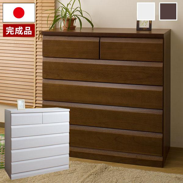 日本製 天然木桐チェスト 桐たんす 5段 幅98×奥行40.5×高さ99.5cm 完成