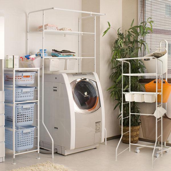 日本製 棚板付き ランドリーラック 洗濯機ラック NJ-0069 : わくわく