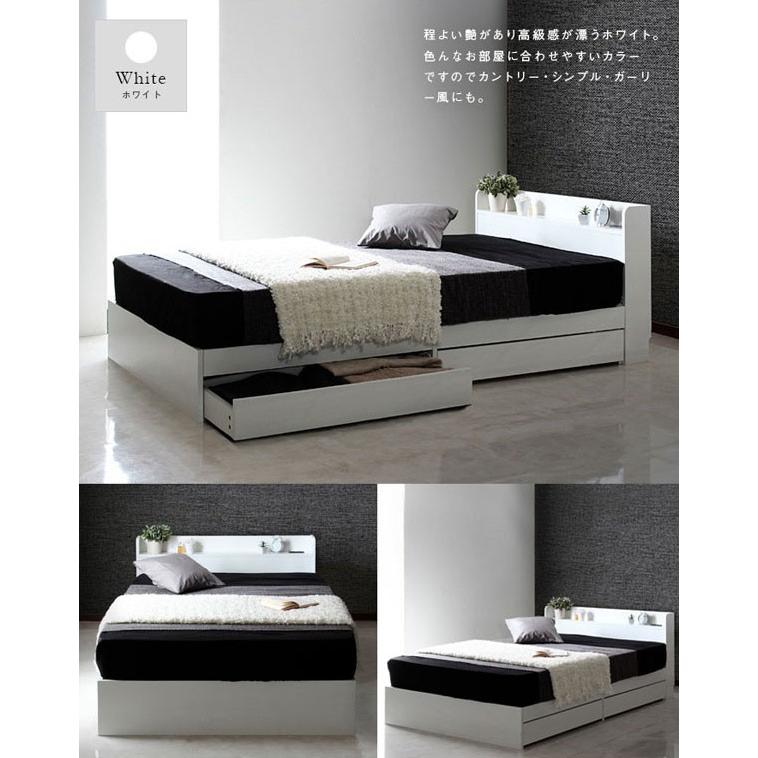 棚付き ベッドフレーム シングル 2口コンセント 左右設置可能2杯の