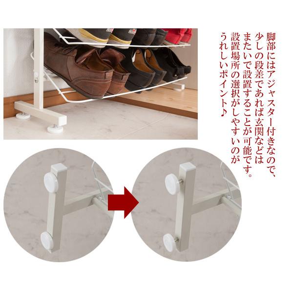 日本製 突っ張り 薄型シューズラック 幅53cm 壁面シューズラック スリム 最大24足収納 下駄箱 靴収納 NJ-0465_2