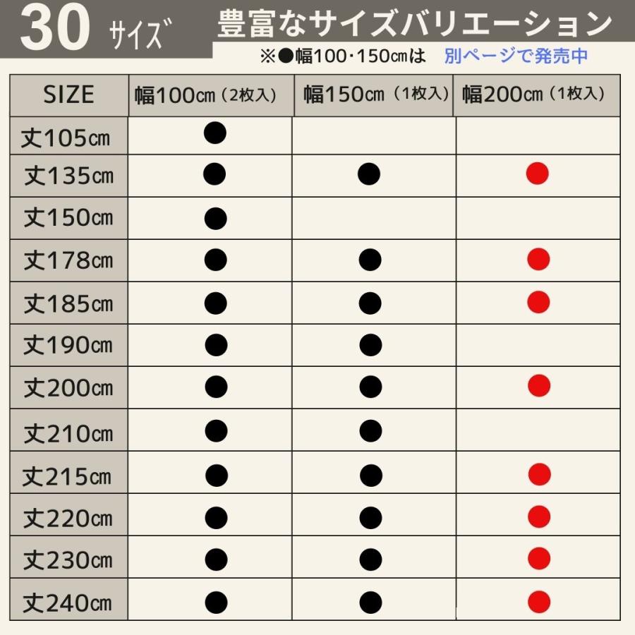 3％オフ／即納 幅200cm 遮光厚地カーテン 遮光 省エネ 断熱 遮熱