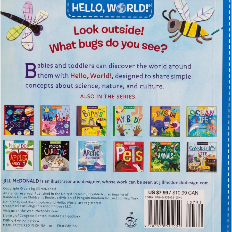 正規販売店 英語の絵本 ハローワールドシリーズ（裏庭の虫たち） ボードブック Hello, World! Backyard Bugs McDonald Jill｜waku-waku-shop｜02