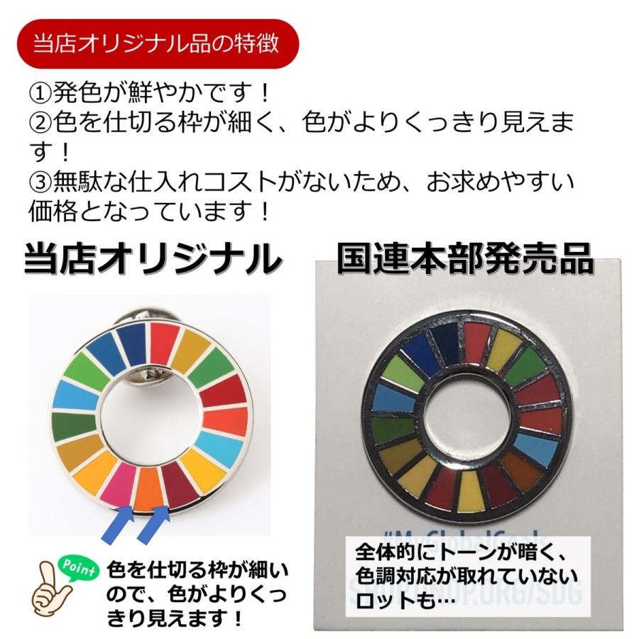国連ガイドライン対応　SDGs　ピンバッジ　バッチ　バッヂ　1個からまとめ買いまで　(平らタイプ100個)