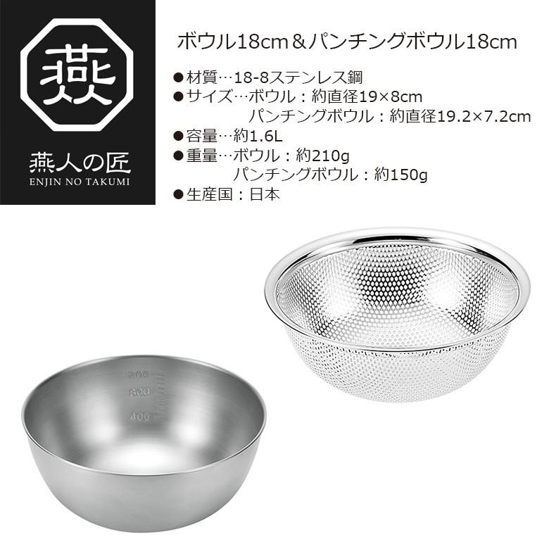燕人の匠 ボウル18cm＆パンチングボウル18cm ETF-500 日本製 新潟 燕市