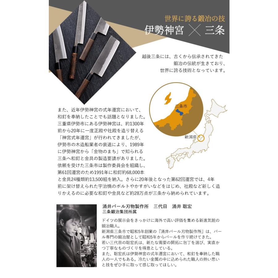 包丁 金次郎 出刃包丁 刃渡り180mm（桐箱入り） 片刃 右利き用 槌目