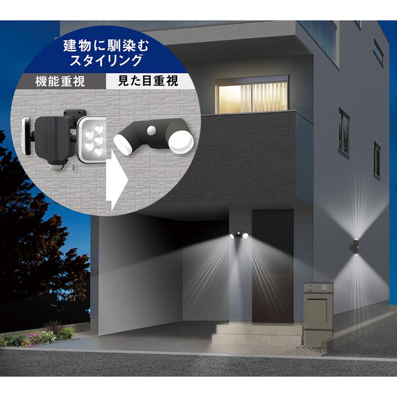 ムサシ RITEX 4.5W×2灯 LEDソーラーシンプルスタイルセンサーライト（S