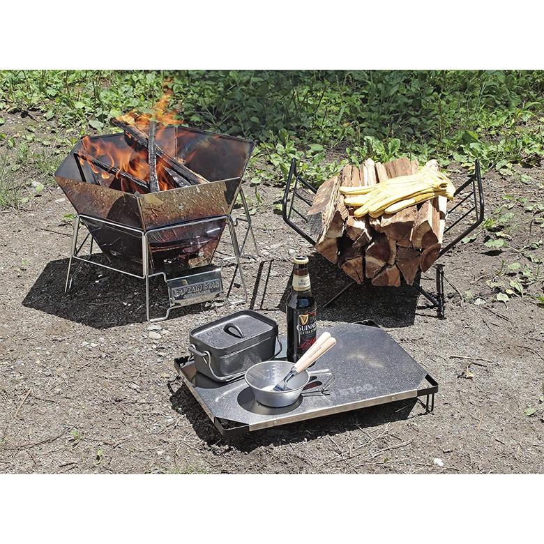 テーブル ステンレス 薪ラックテーブル アウトドア・キャンプ用品