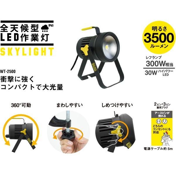 ワークライト ムサシ 全天候型LED投光器スカイライト30W（WT-2500