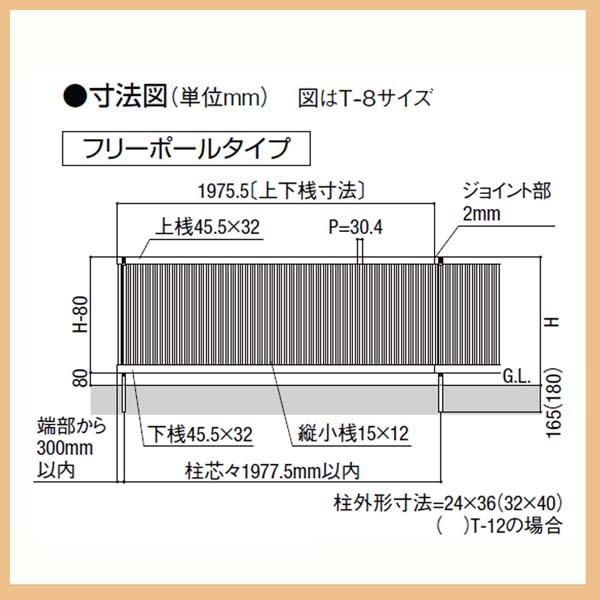 [補修 フェンス]ライシスフェンス２型(本体のみ)高さ６００mm ＴＯＥＸ(ＬＩＸＩＬ) 縦格子 デザイン 補修 修繕 張り替え[送料無料]｜wakuiki｜08