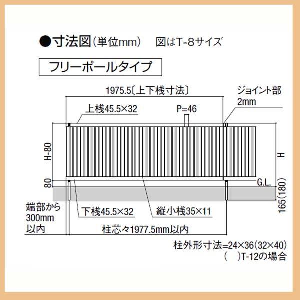補修 フェンス]ライシスフェンス4型(本体のみ)高さ1200mm 