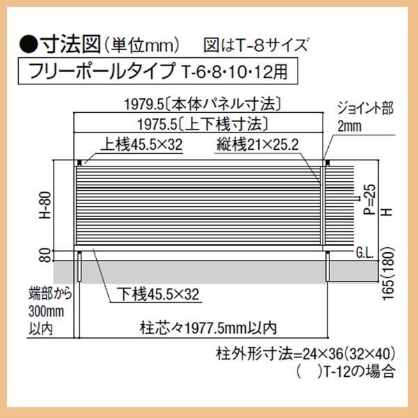 補修 フェンス]ライシスフェンス5型(本体のみ)高さ1400mm