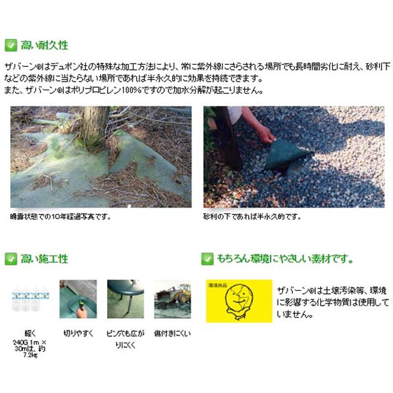 防草シート ザバーン350 高耐久・強力タイプ グリーン 1M×30M