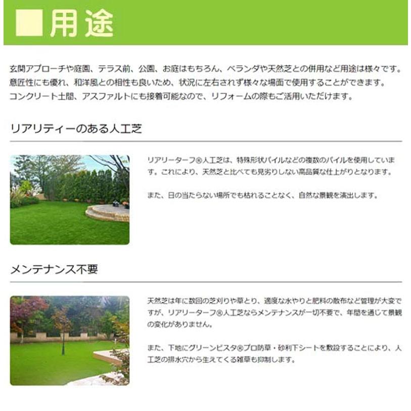 人工芝 リアリーターフ ミドルプラス 1M×10M パイル長25mm 芝生