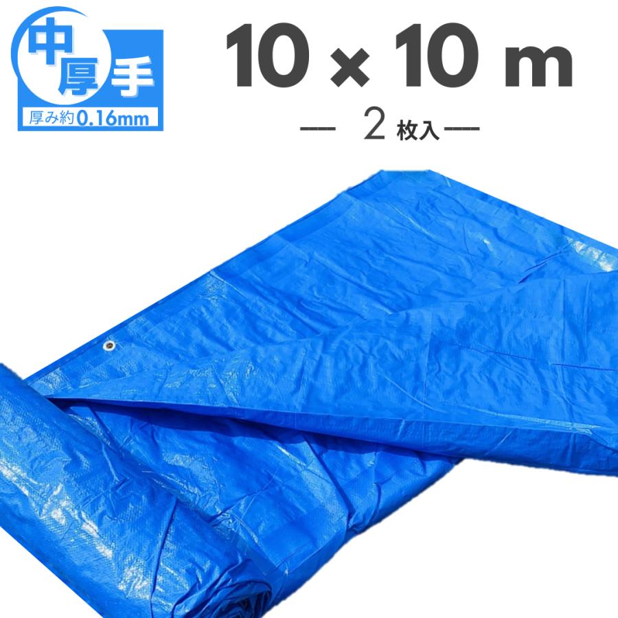 ブルーシート 10×10 2枚入り 厚手 ブルーシート ＃2200 中厚手 10×10 OTS 2枚/梱包 : ワークツール