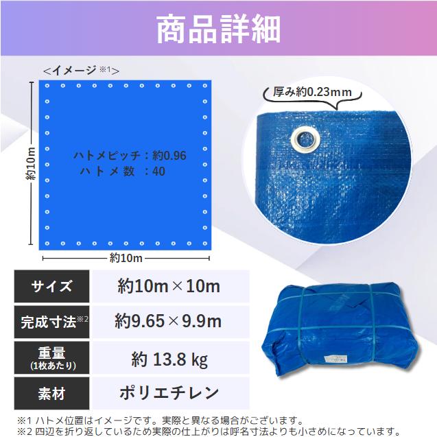 ブルーシート 10m×10m ＃3000 厚手 OTS 2枚入 : ワークツールの袋屋