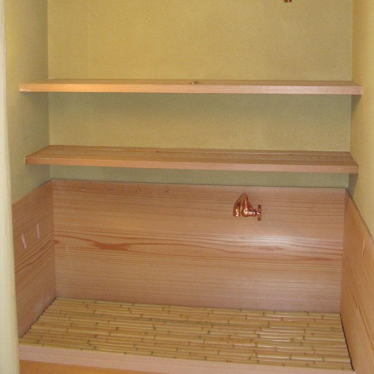 赤杉無垢水屋腰板 900（右側奥行）1800（正面幅）900（左側奥行） 24