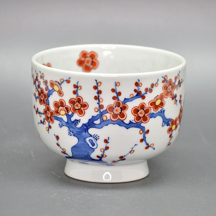 茶碗 色絵 紅白梅 景徳鎮 王懐英作 茶道 茶道具 : 和空間ヤフー