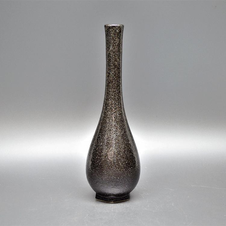 黒陶 鶴首一輪 花入 花月窯作 茶道具 茶道 : 和空間ヤフーショップ