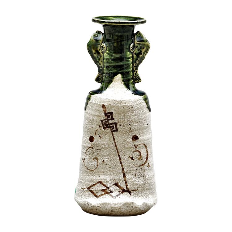 花入 織部 魚耳 松本鉄山作 茶道具 茶道 : 和空間ヤフーショップ