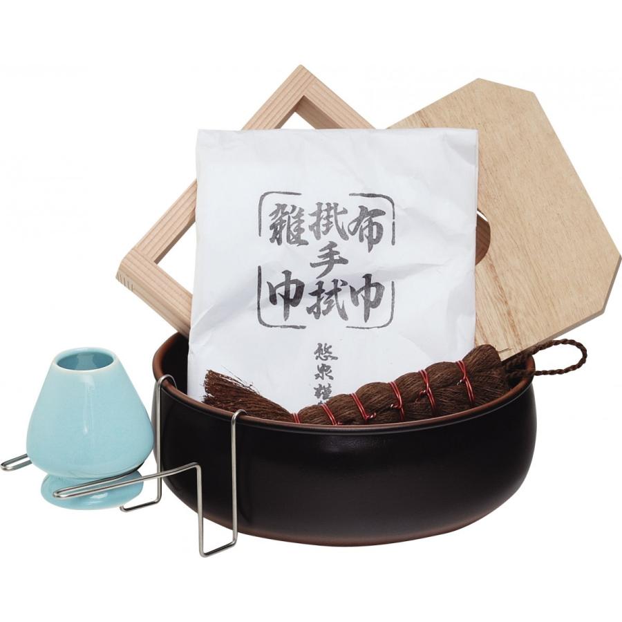 茶巾たらいセット 水屋道具 茶道具セット 茶筅休 釜底たわし 水屋雑巾
