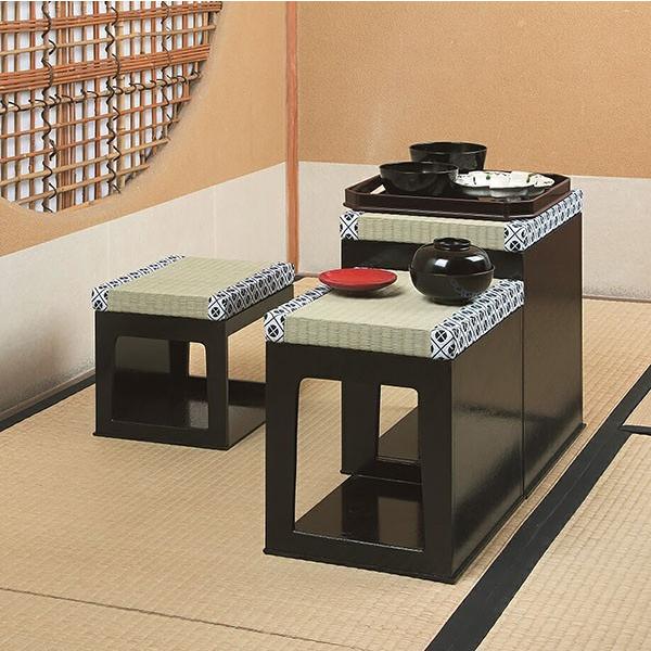 茶事座椅子セット 黒掻合塗 茶道 茶道具 和の暮らし 伝統と快適 茶道初心者 和室 リビングにもぴったり 職人の手仕事 座り心地 お稽古 茶道教室
