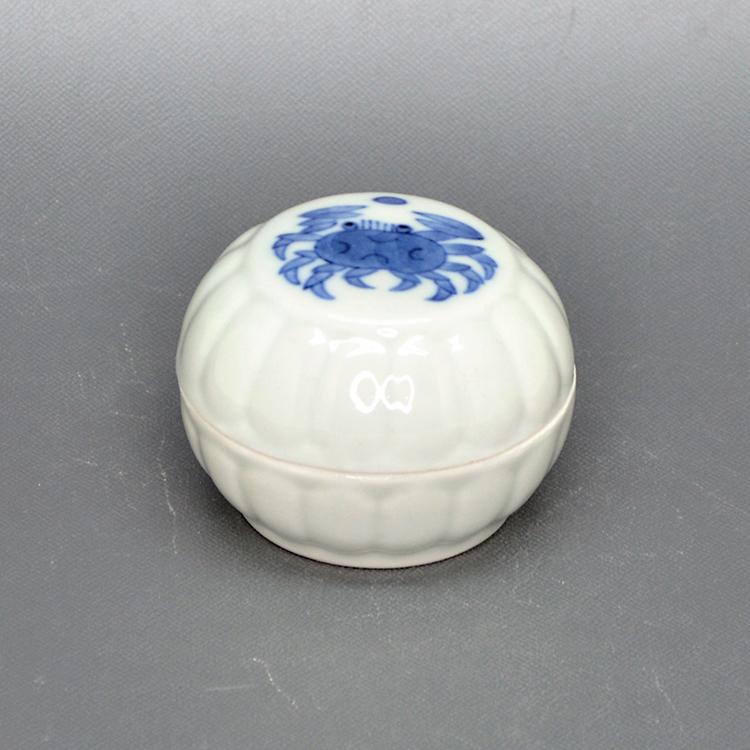 香合 呉須 菊蟹 景徳鎮 王懐英作 茶道 茶道具 : 和空間ヤフーショップ