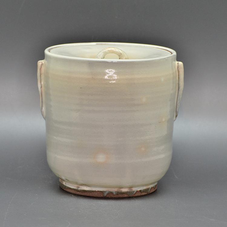 水指 粉引 耳付 中村与平 茶道具 茶の湯 稽古用 茶会 美濃焼 白化粧