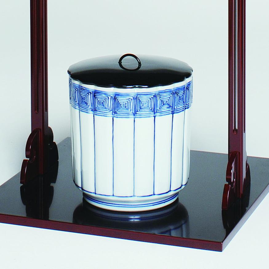 水指 染付 桶側 御室窯 茶道 茶道具 : 和空間ヤフーショップ - 通販