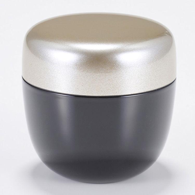 シルバー棗 黒塗分け isuke 茶道具 モダンデザイン 日本文化 漆器 伝統