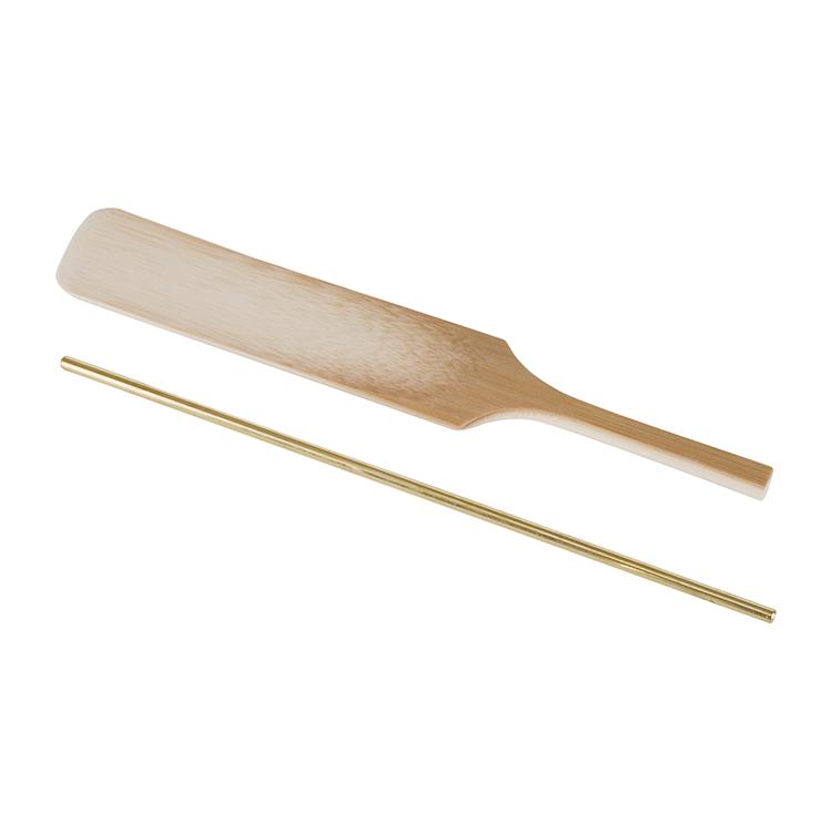 火入 竹灰押・真鍮筋棒セット 煙草 茶道 茶道具 煙草盆 莨盆 表千家 裏