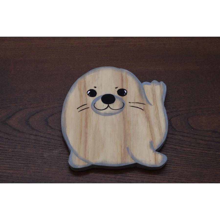 秋田杉で作った趣味のコースター　アシカ模様　ハンドメイド　手作り　こだわりの逸品　秋のイメージ | 