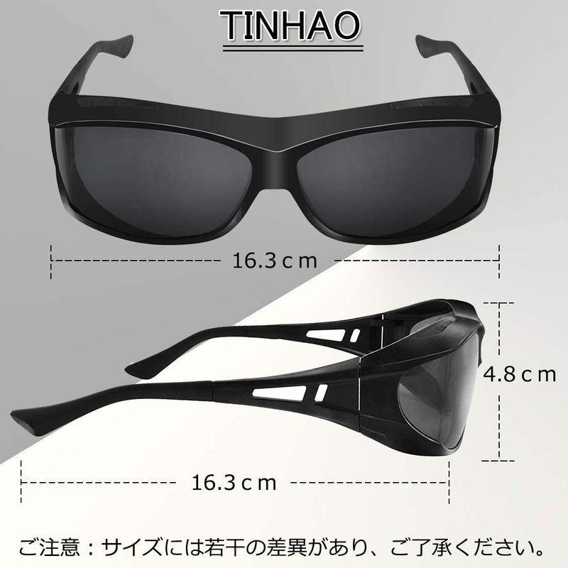 世界的に TINHAO オーバーサングラス レンズ曲がる 偏光サングラス メガネの上からかけられる UV400 サイクリング ドライブ 釣り ランニン 