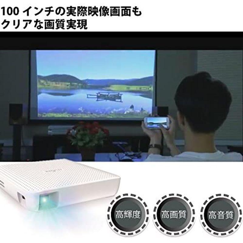 エコデバイス　モバイルプロジェクター　ｍuBeeムービー　ミニプロジェクター　mini　白　projector　ピンク　黒　(白)