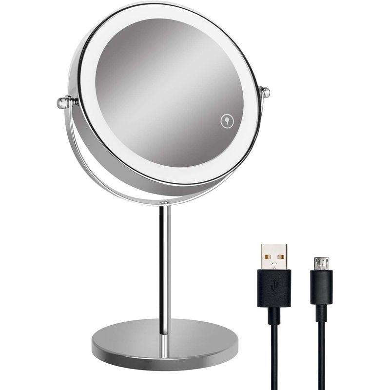 拡大鏡 女優ミラー 卓上ミラー Usb充電式10倍拡大鏡 化粧鏡 Ledライト付きミラー スタンドミラー 卓上鏡 両面鏡 10倍と等倍両面鏡 ワクワク本舗 通販 Yahoo ショッピング