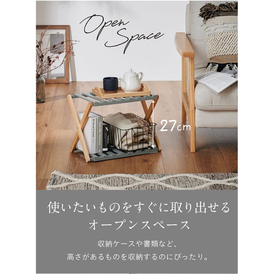 フォールディング ウッドラック 2段ラック 二段ラック