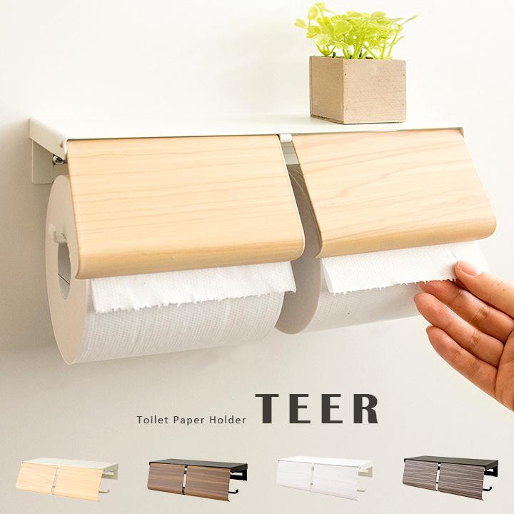 完成品 トイレットペーパー 2連 収納 ストッカー トイレ 棚 トイレ収納