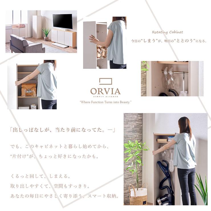 キャビネット 回転 完成品 ラック 縦型 幅49cm 隠す収納 吊り下げバー