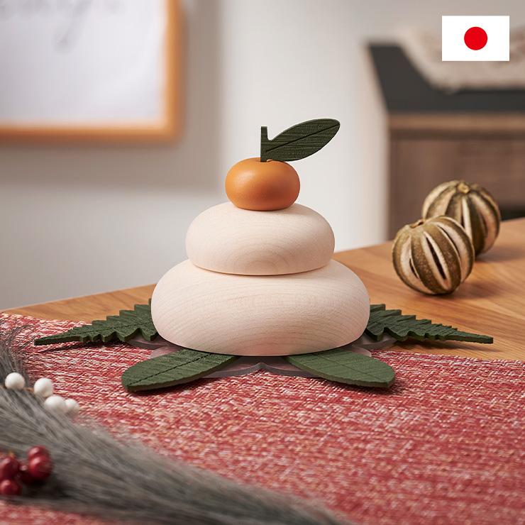 日本製 きのいい鏡餅 桜プレート付 木製 飾り 置物 かがみもち 日本製 きのいい鏡餅 桜プレート付 木製 飾り 置物 かがみもち