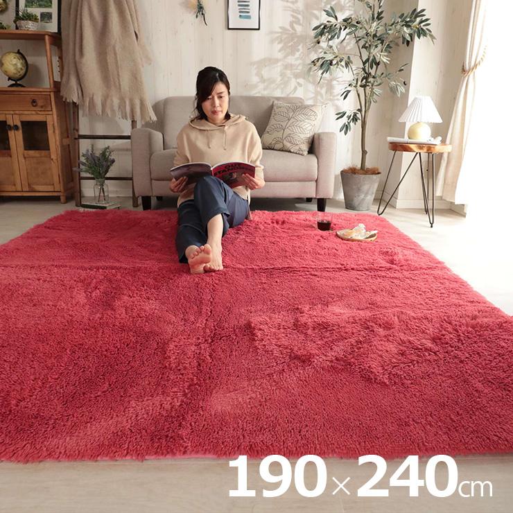 DT ラグ シャギーラグ 190x240cm ラグカーペット 長方形 抗菌 消臭