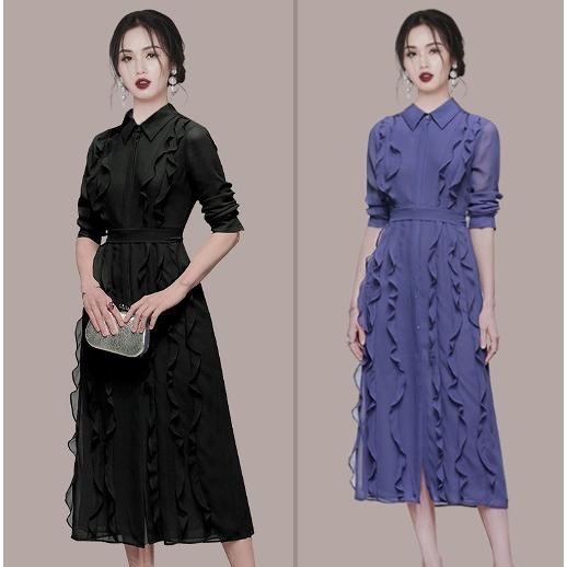 安いそれに目立つ 全2色 ワンピース フリル 切り替え スリム 着痩せ シフォン Sweet系 正規取扱店 Www Yalaphone Com